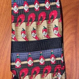 Tabasco Hot Sauce and Shrimp Patterned Tie